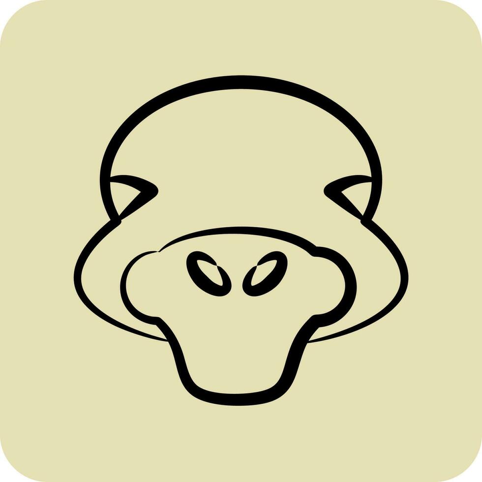 Icon Ostrich. related to Animal Head symbol. glyph style. simple design editable. simple illustration vector