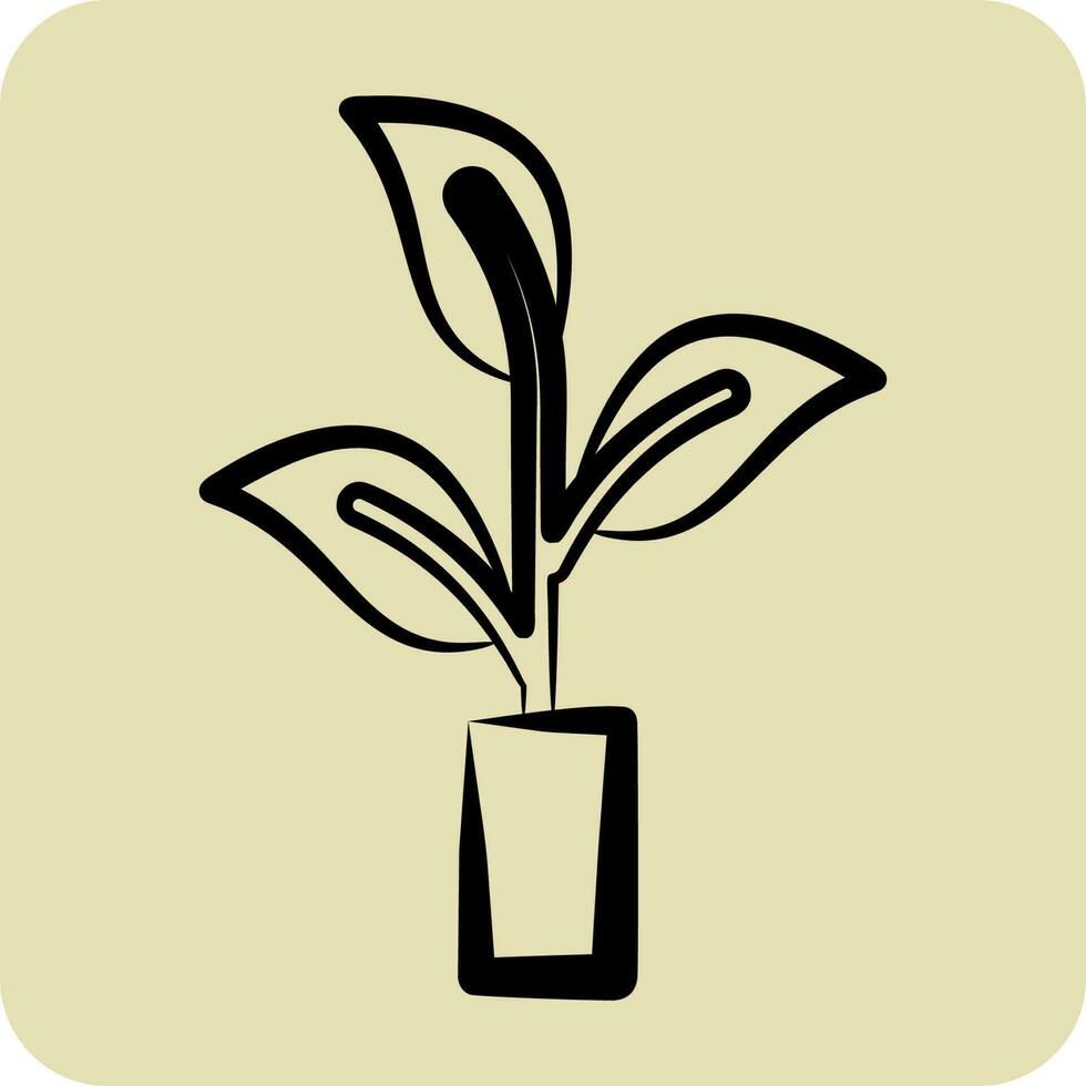 Icon Organically Grown Hemp. related to CBD Oil symbol. glyph style. simple design editable. simple illustration vector