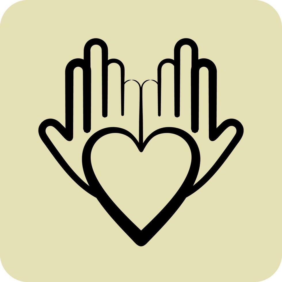 Icon Philanthropist. related to Volunteering symbol. glyph style. Help and support. friendship vector
