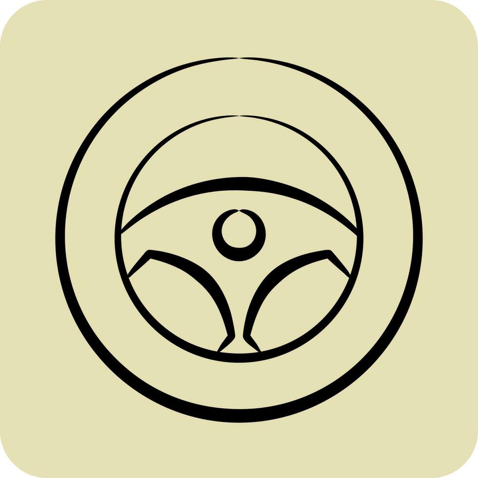 Icon Steering. related to Car Service symbol. Glyph Style. repairin. engine. simple illustration vector
