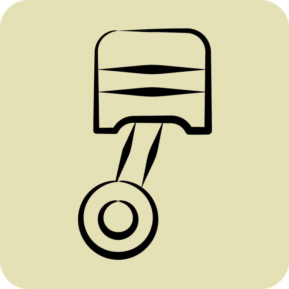Icon Piston. related to Car Service symbol. Glyph Style. repairin. engine. simple illustration vector