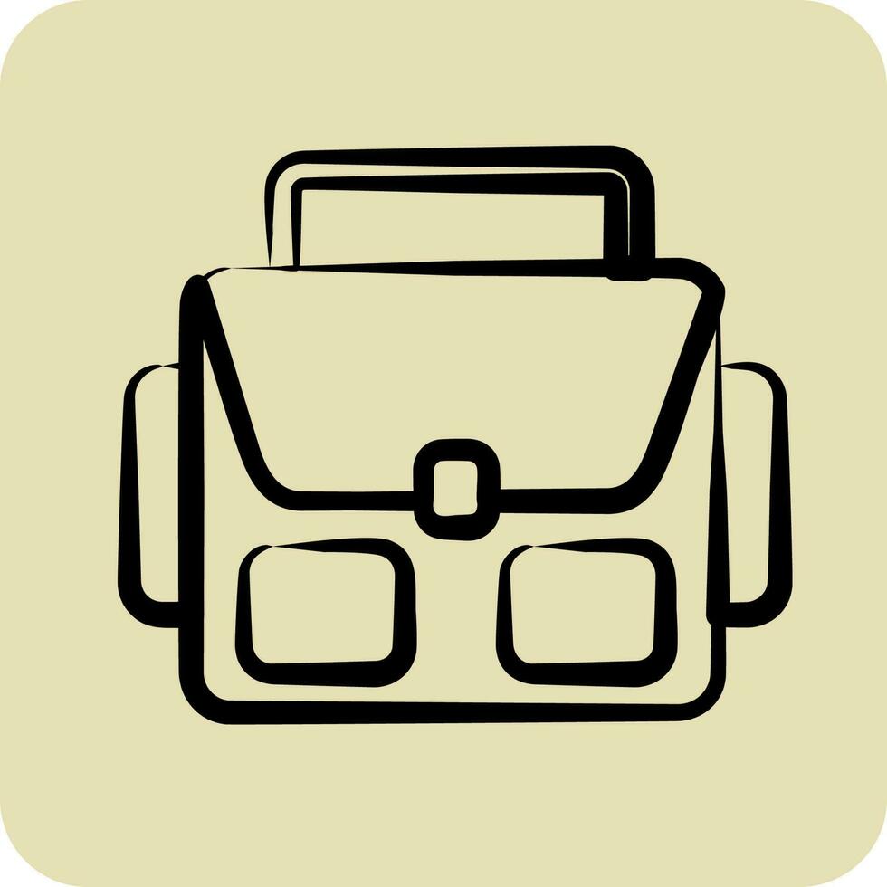 Icon Photograpy Bag. related to Photography symbol. hand drawn style. simple design editable. simple illustration vector