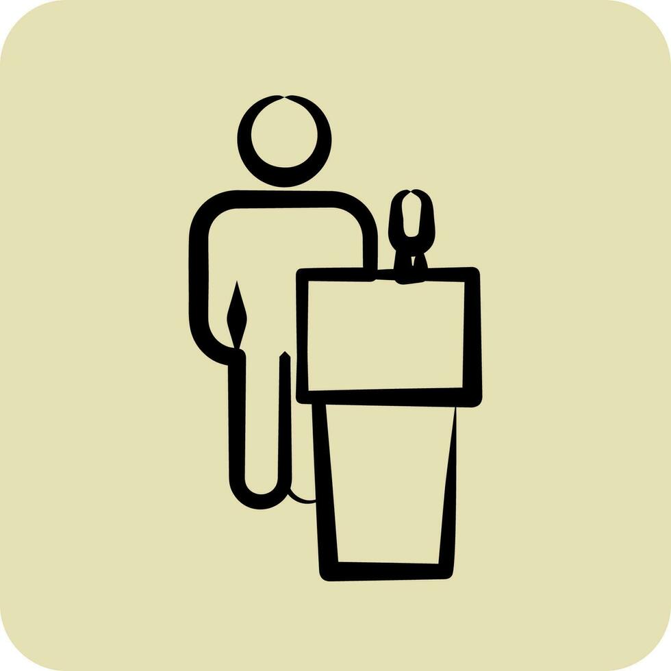 Icon Political Volunteering. related to Volunteering symbol. glyph style. Help and support. friendship vector