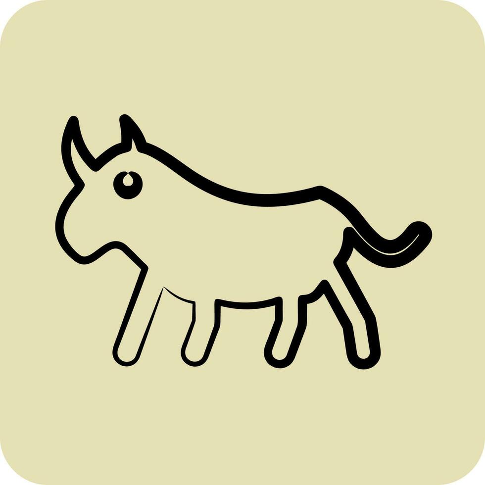 Icon Rhinoceros. related to Domestic Animals symbol. glyph style. simple design editable. simple illustration vector