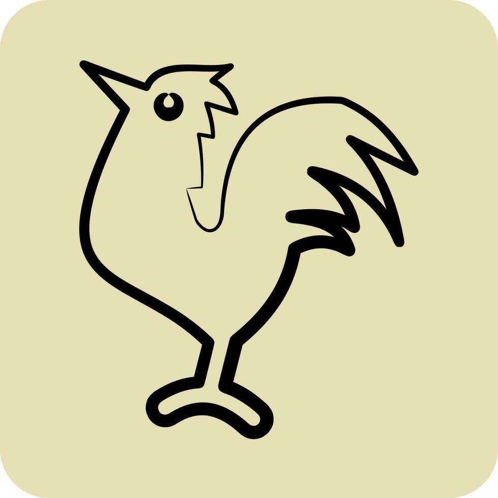 Icon Rooster. related to Domestic Animals symbol. glyph style. simple design editable. simple illustration vector