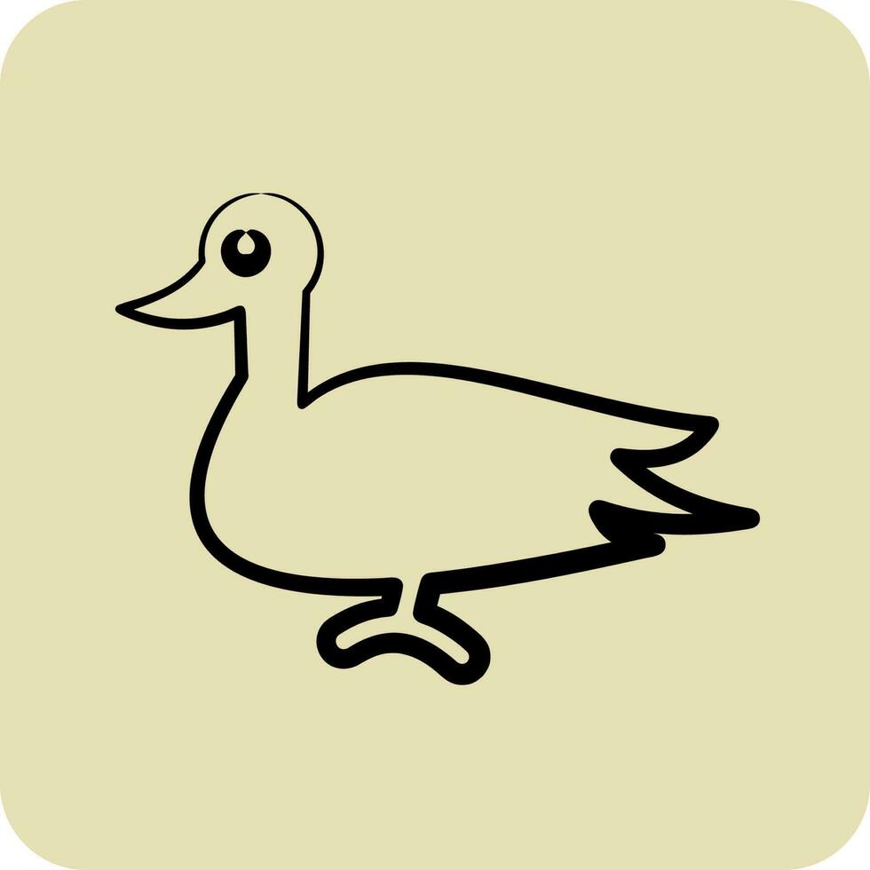 Icon Duck. related to Domestic Animals symbol. glyph style. simple design editable. simple illustration vector