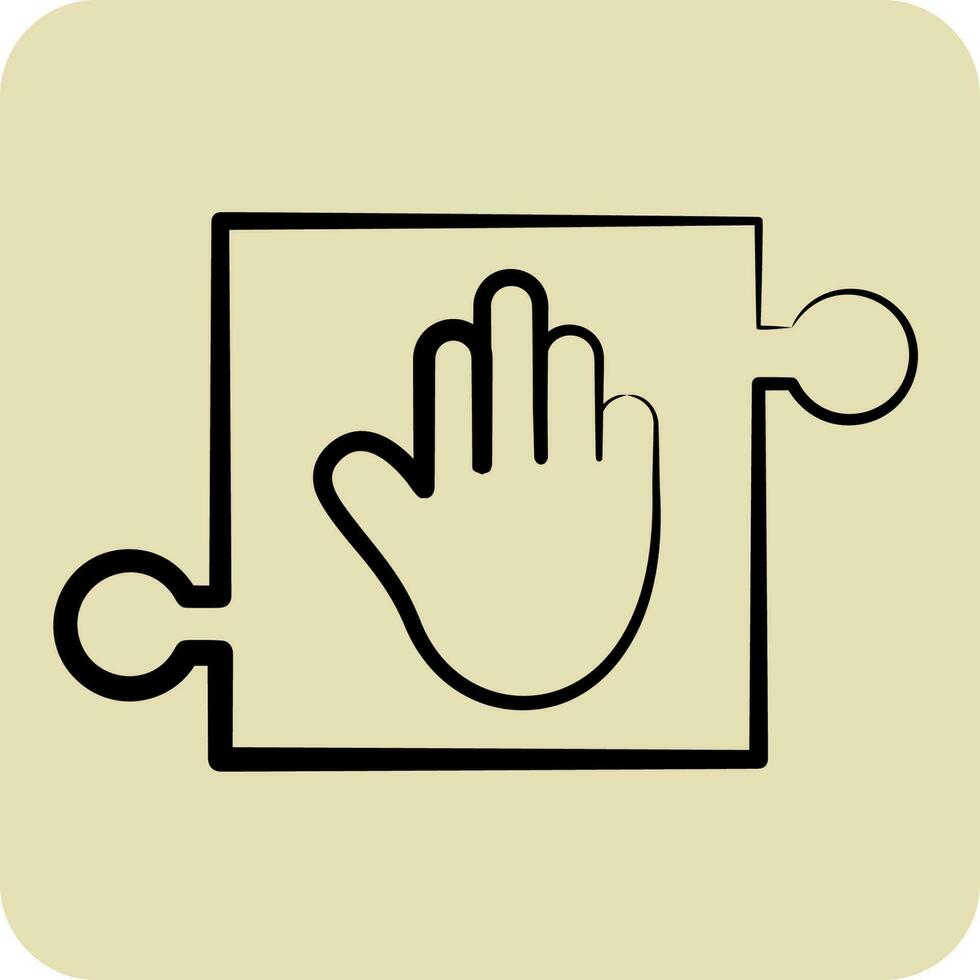Icon Helping Hand. related to Psychological symbol. glyph style. simple illustration. emotions, empathy, assistance vector