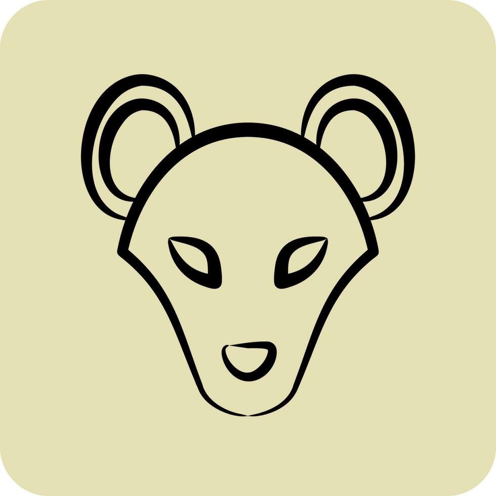Icon Hyena. related to Animal Head symbol. glyph style. simple design editable. simple illustration vector