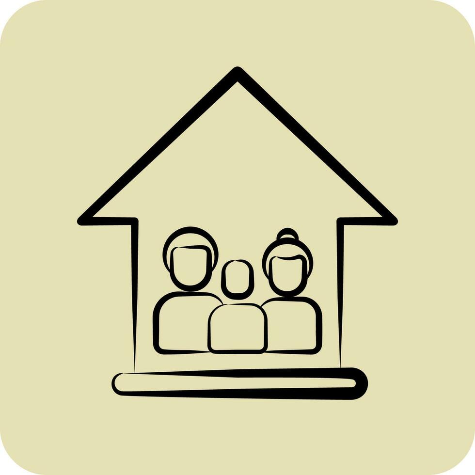 Icon Happy Family. related to Family symbol. glyph style. simple design editable. simple illustration vector