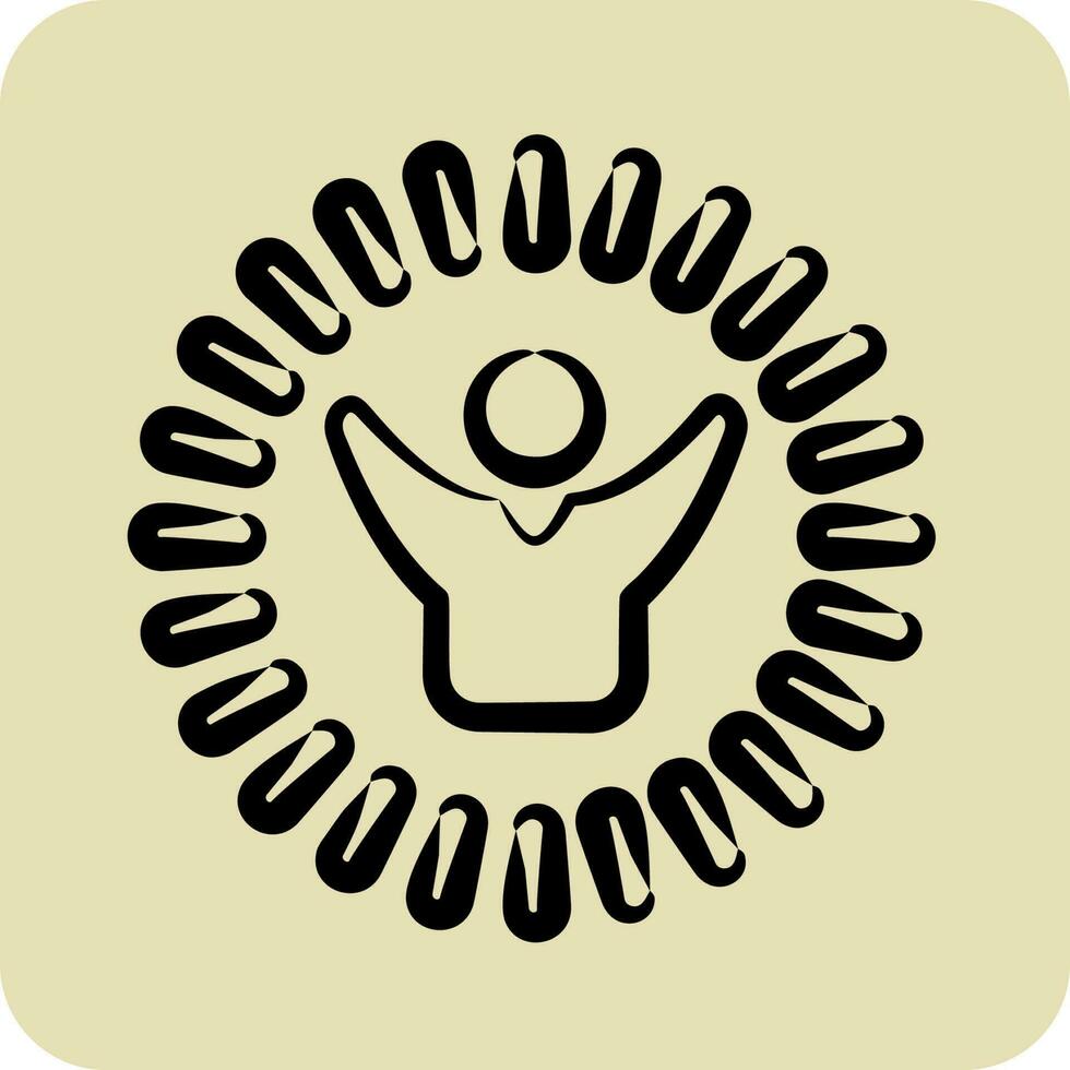 Icon Optimism and Happines. related to Psychological symbol. glyph style. simple illustration. emotions, empathy, assistance vector