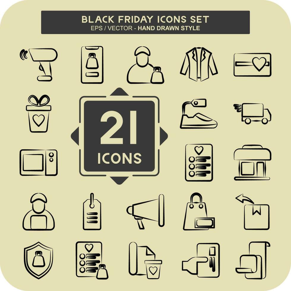 Icon Set Black Friday. related to Education symbol. glyph style. shopping. simple illustration vector