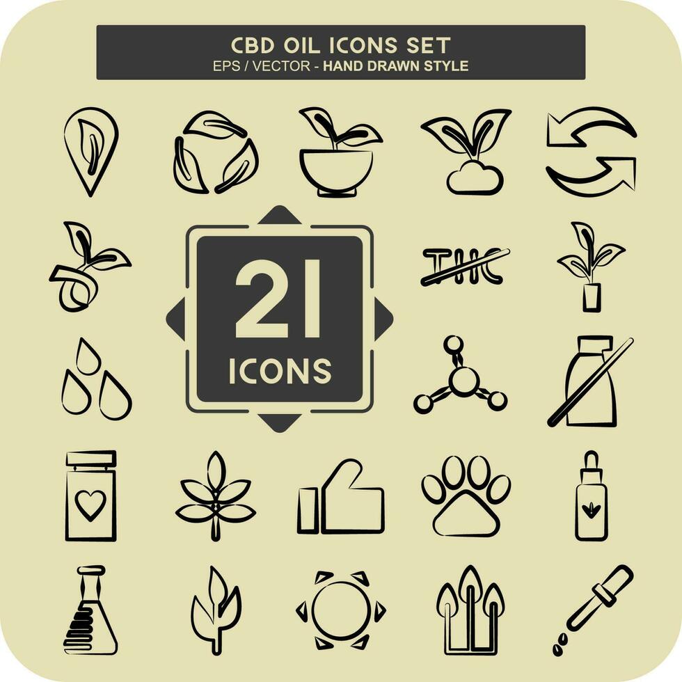 Icon Set CBD Oil. related to Education symbol. glyph style. simple design editable. simple illustration vector