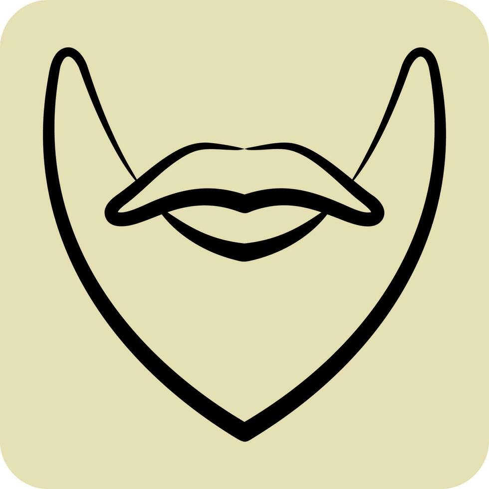 Icon Beard. related to Barbershop symbol. glyph style. Beauty Saloon. simple illustration vector