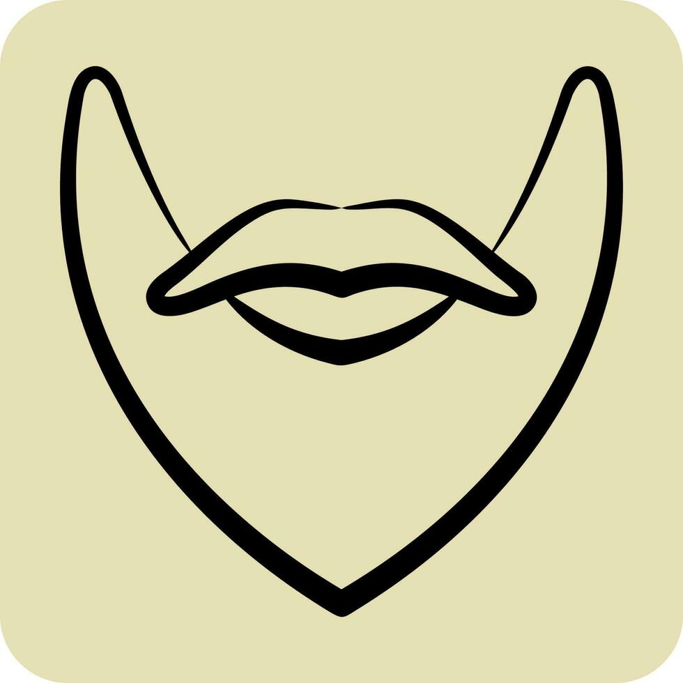 Icon Beard. related to Barbershop symbol. glyph style. Beauty Saloon. simple illustration vector