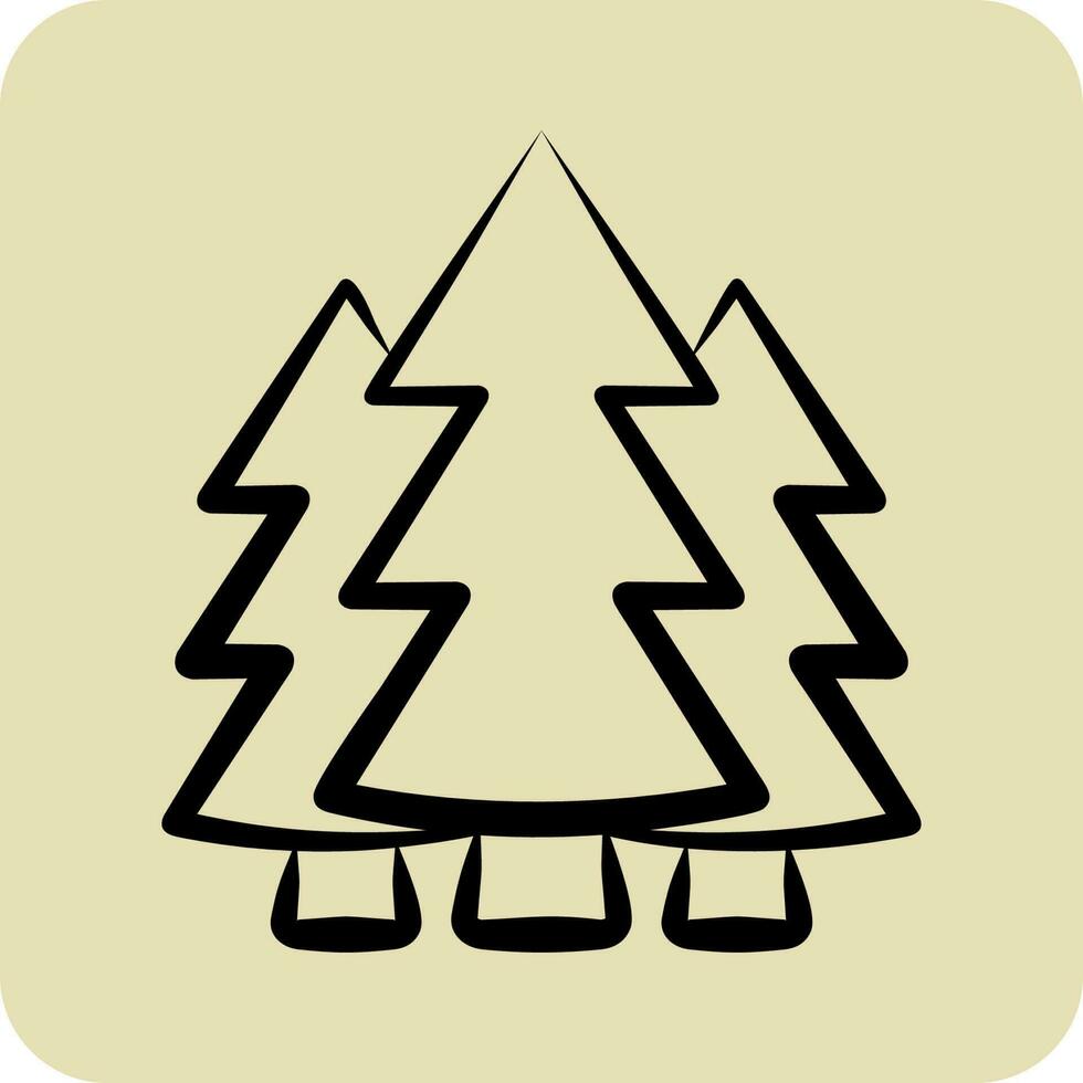 bosque de iconos. relacionado con el símbolo del medio ambiente. estilo de glifo. ilustración sencilla. conservación. tierra. limpio vector