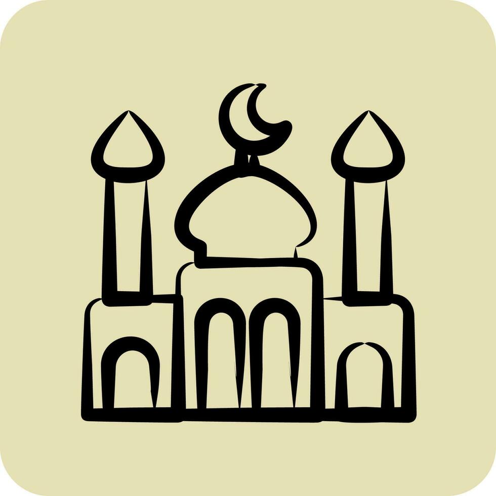 Icon Mosque. related to Eid Al Adha symbol. glyph style. simple design editable. simple illustration vector