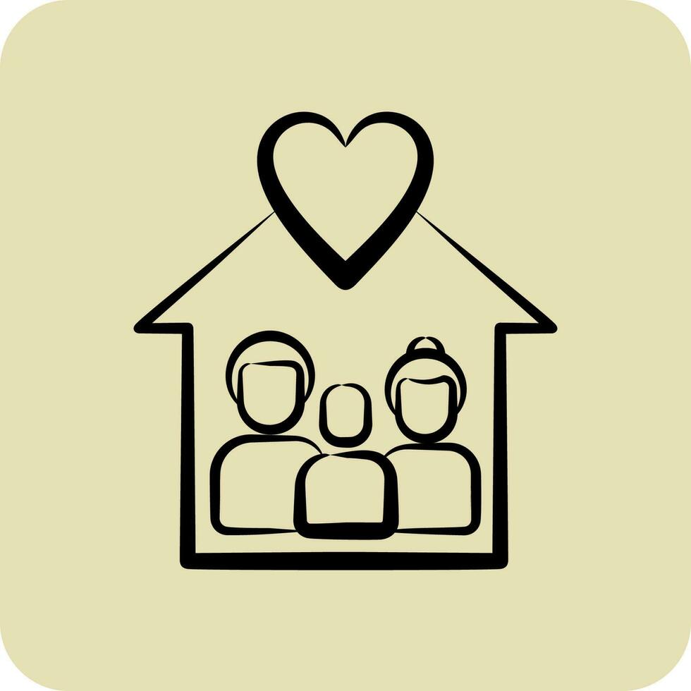 Icon Love Familys. related to Family symbol. glyph style. simple design editable. simple illustration vector