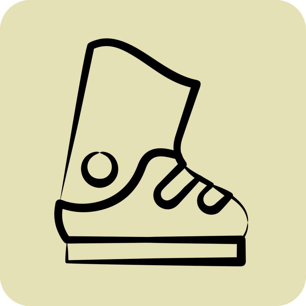 Icon Ski Boots. related to Sports Equipment symbol. hand drawn style. simple design editable. simple illustration vector