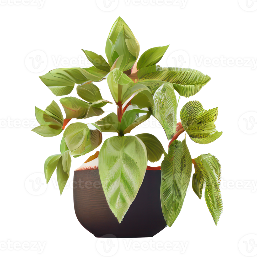 Beautiful plants in ceramic pots . png