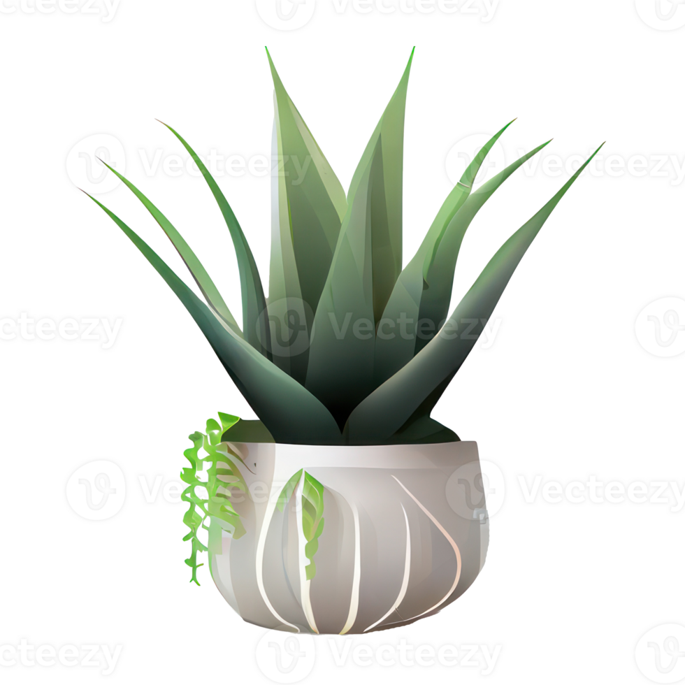 Beautiful plants in ceramic pots . png