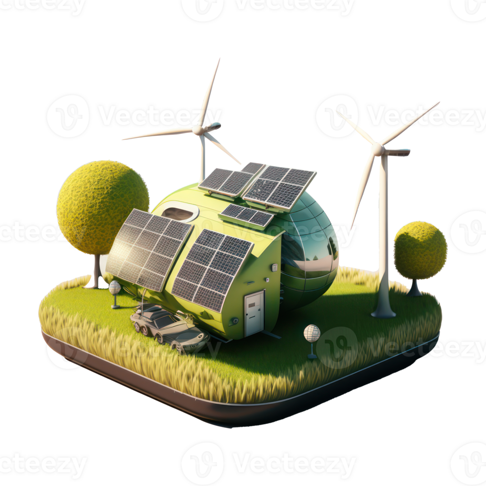 renewable energy with green energy as wind turbines and solar panels . png