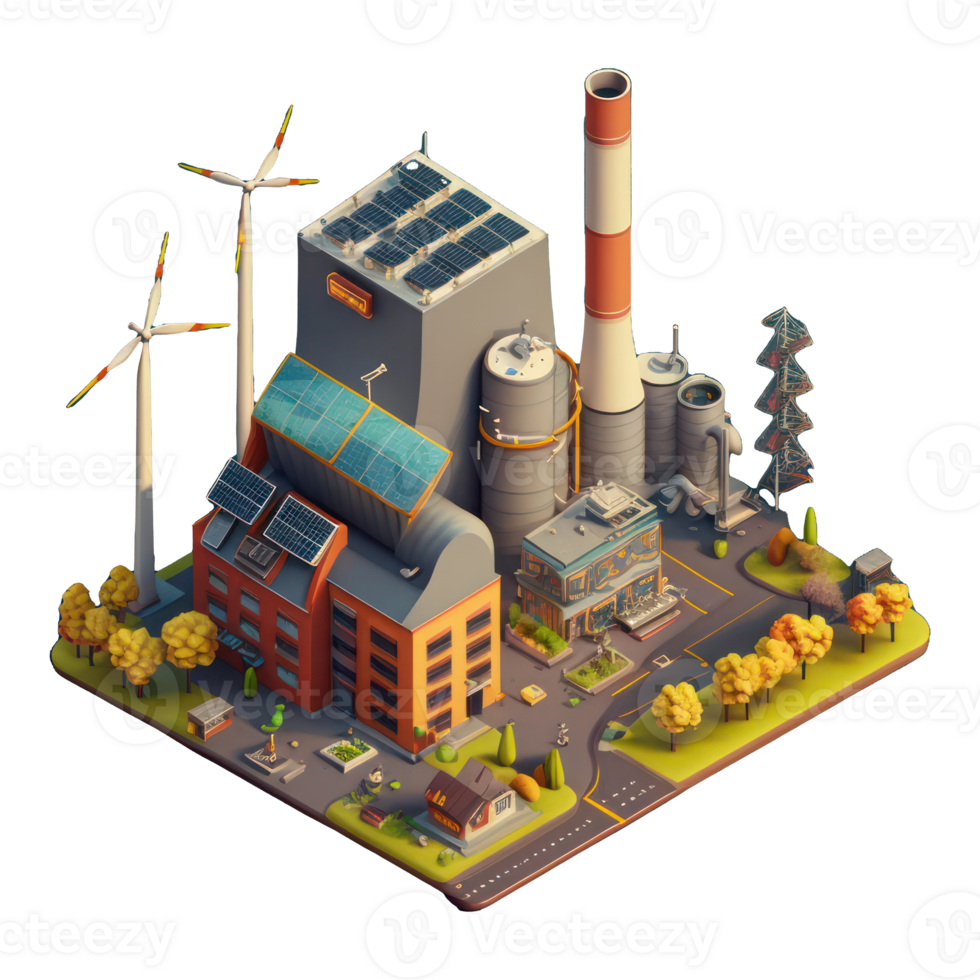 rinnovabile energia con verde energia come vento turbine e solare pannelli . ai generato png