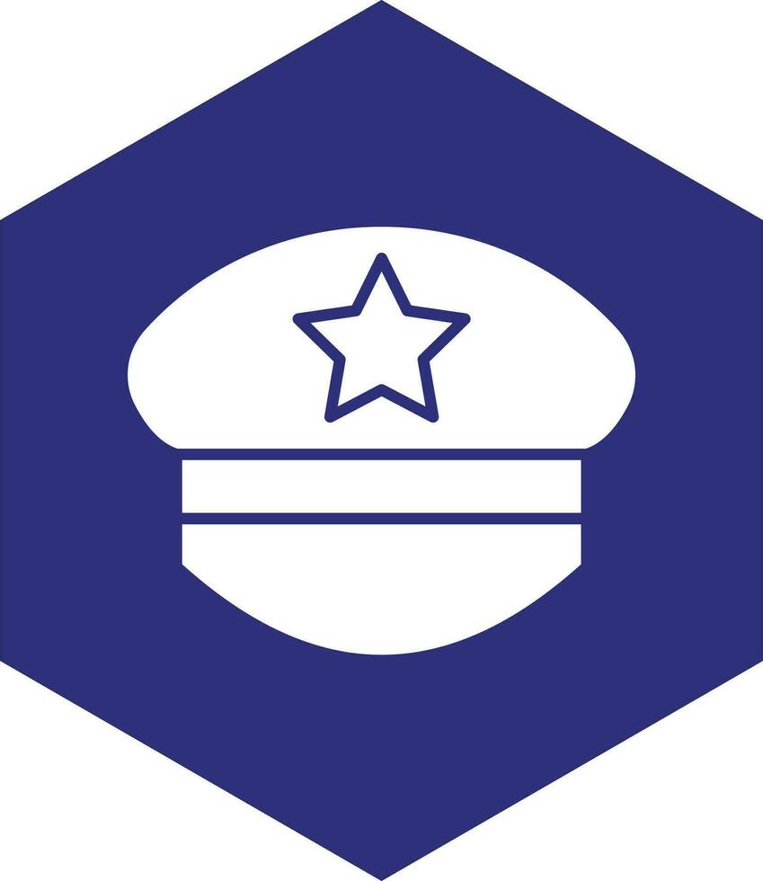 diseño de icono de vector de sombrero de policía