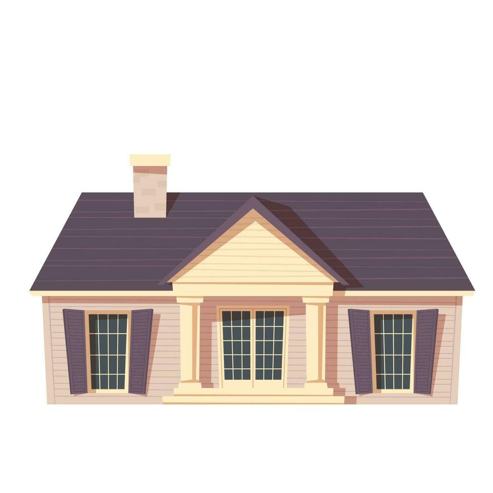 Urban retro colonial style building cartoon vector
