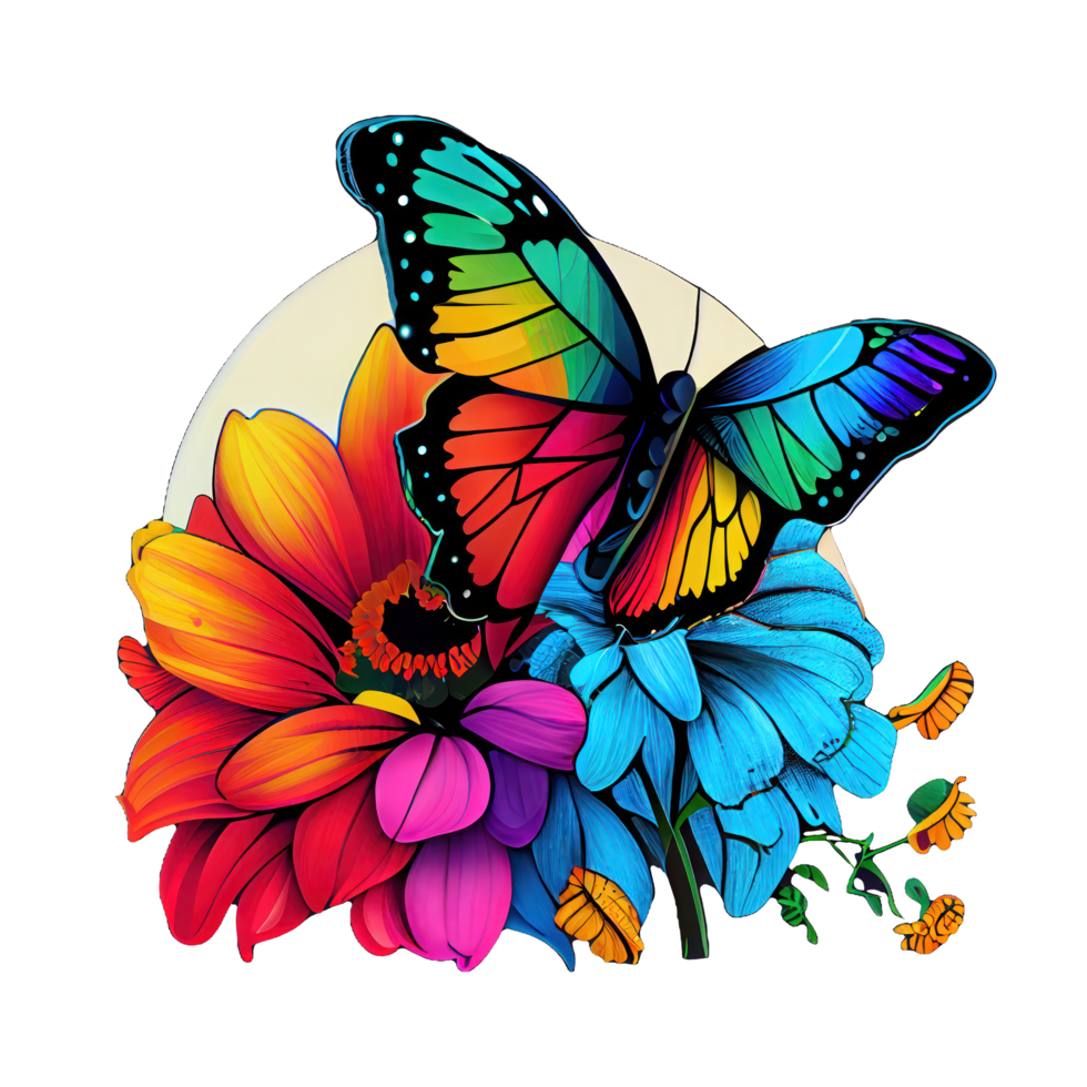 Aquarell Schmetterling Regenbogen . ai generiert png