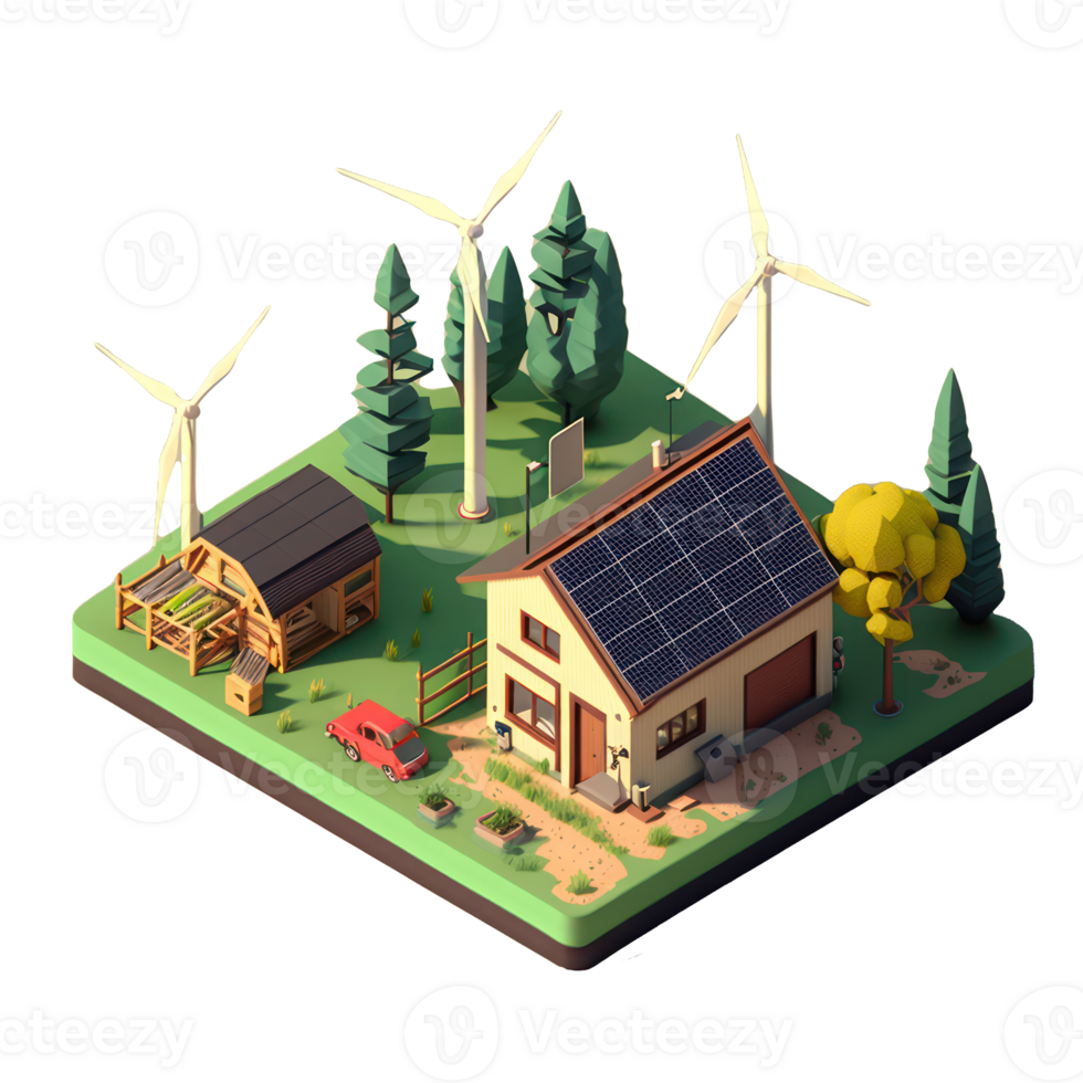 verlängerbar Energie mit Grün Energie wie Wind Turbinen und Solar- Paneele . ai generiert png