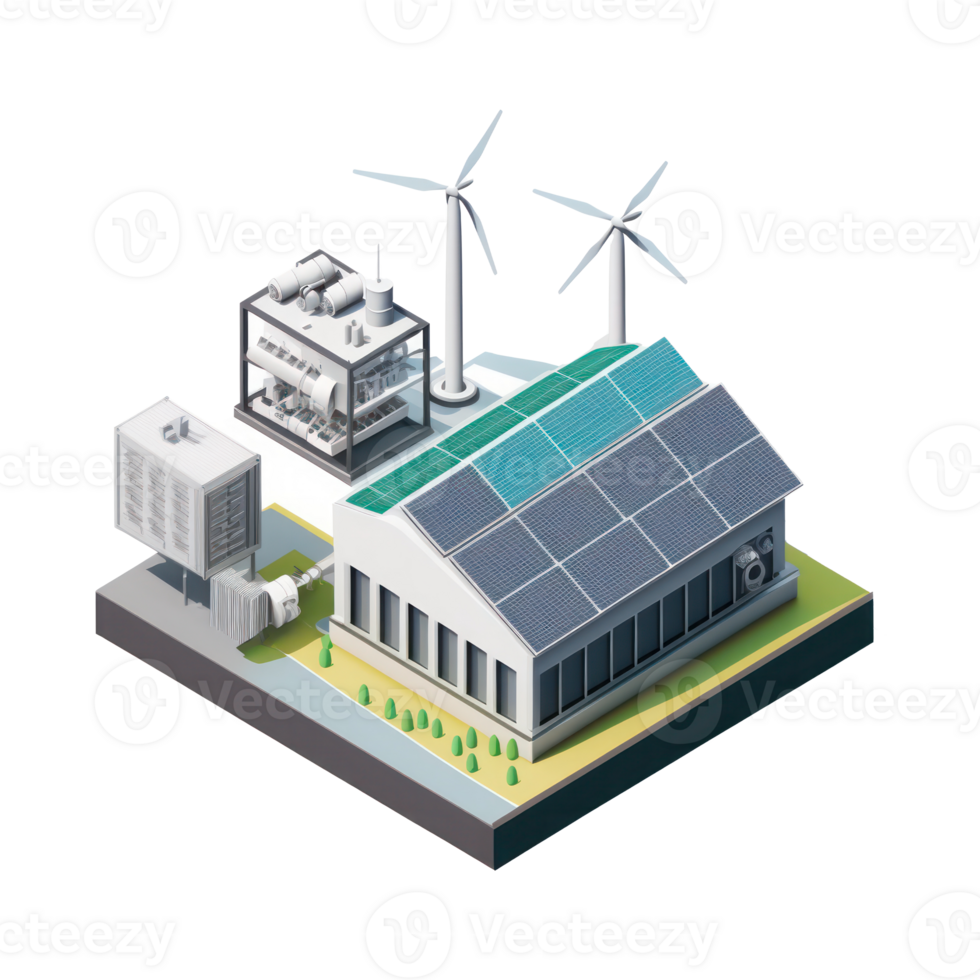 renewable energy with green energy as wind turbines and solar panels . png