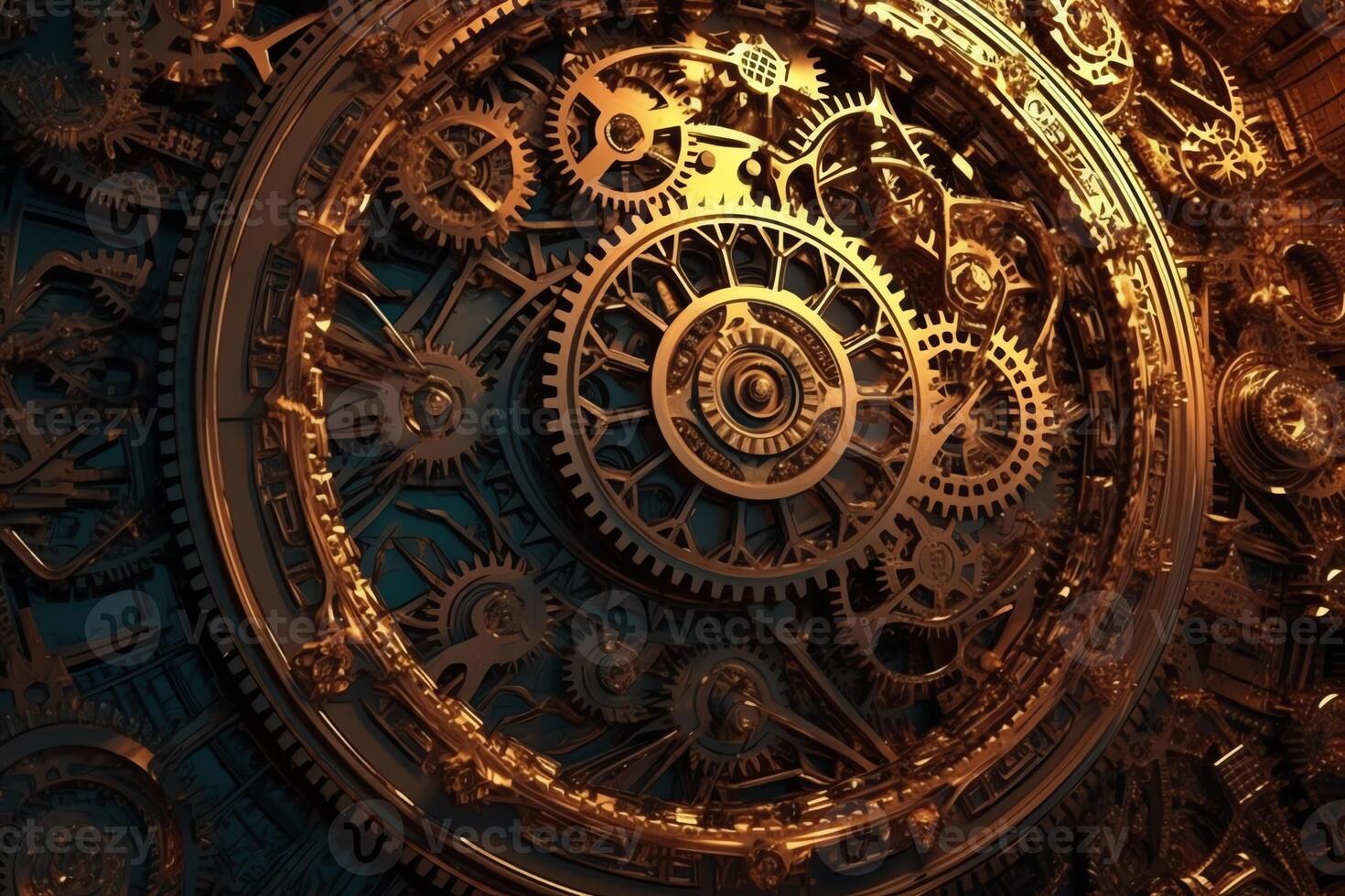 Abstract mechanical background steampunk fractal. photo
