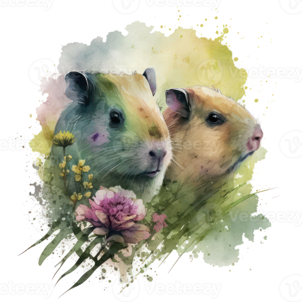 Squirrel watercolor . AI Generated png