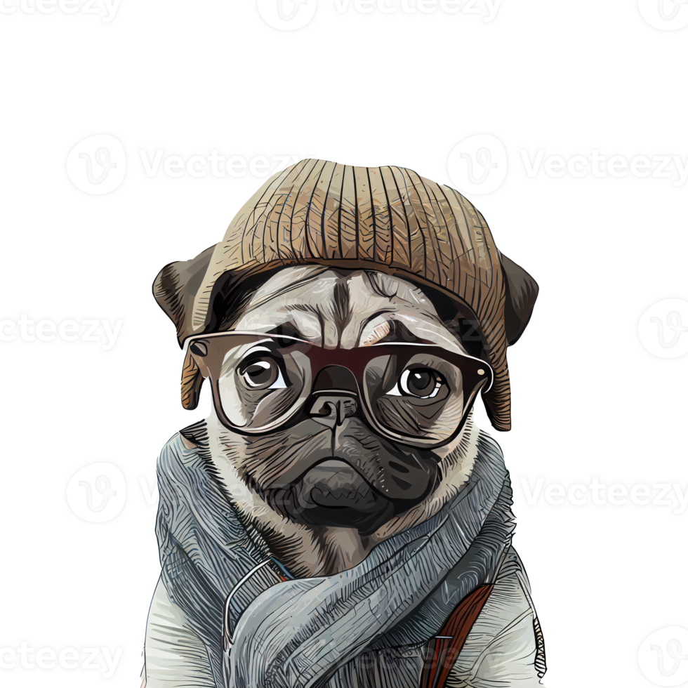 mops hund . ai genererad png