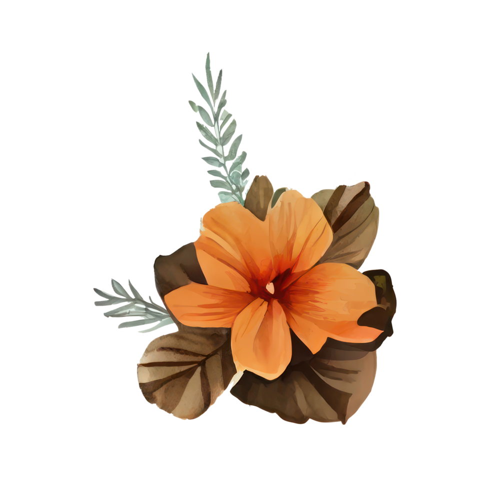 watercolor flower . AI Generated png