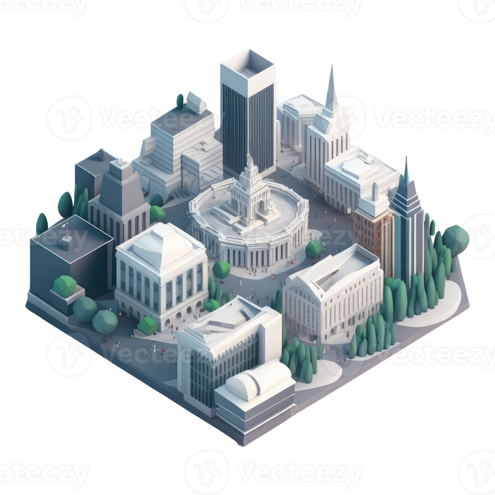 isométrica ciudad para empresa . ai generado png