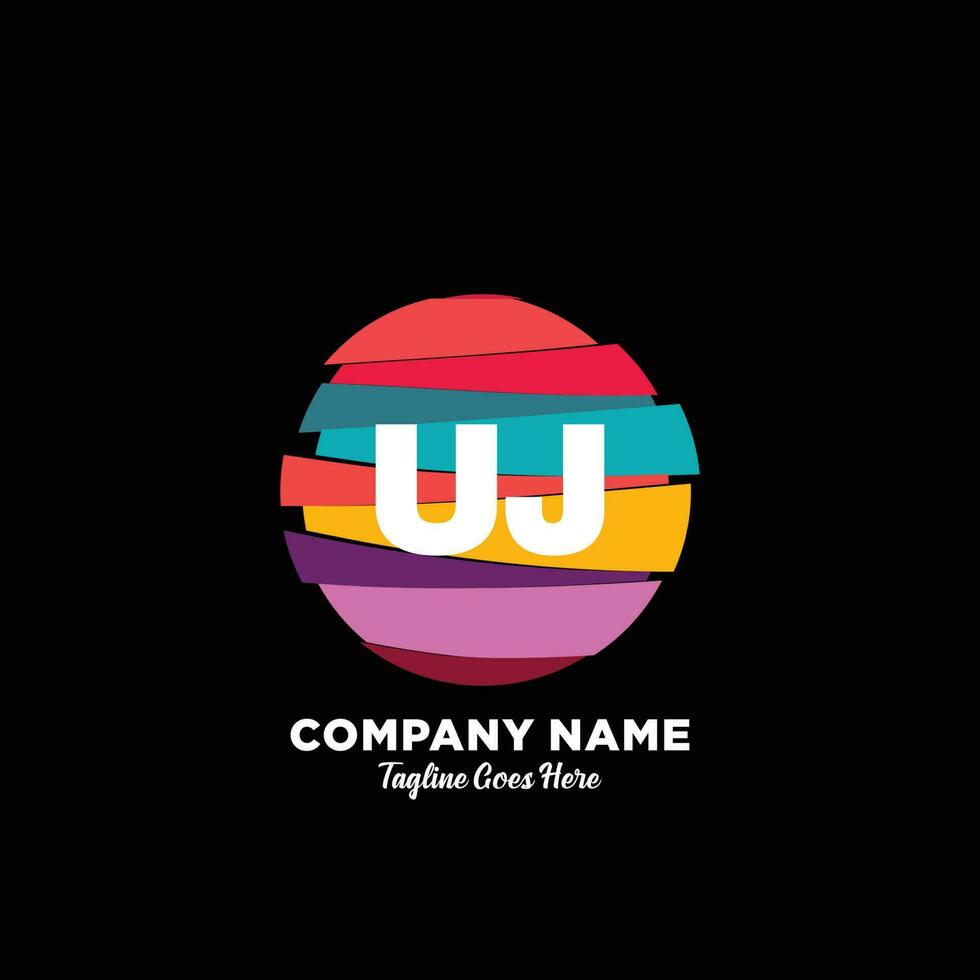 UJ initial logo With Colorful template vector. vector