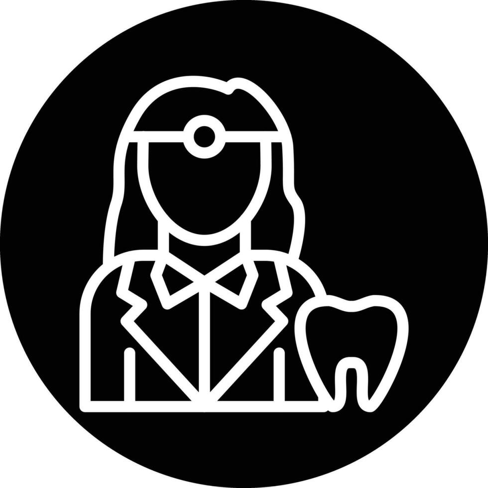 diseño de icono de vector de dentista femenino