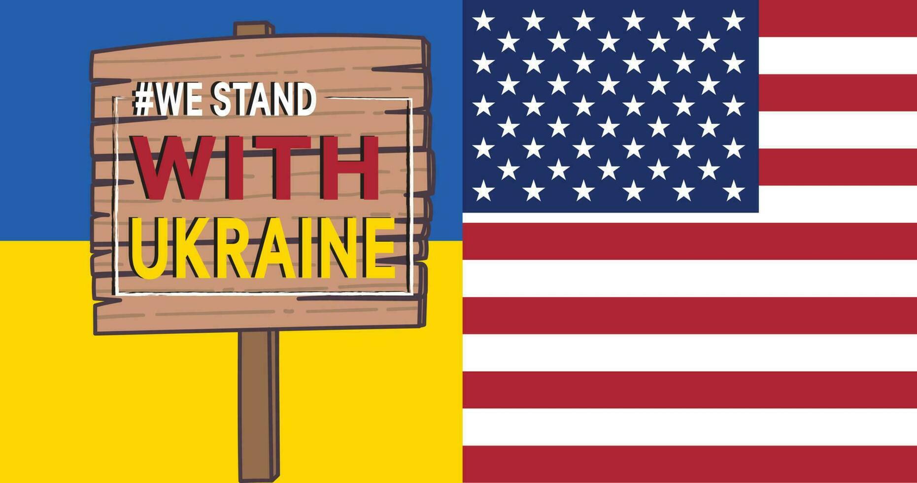 Stand With Ukraine banner design background vector