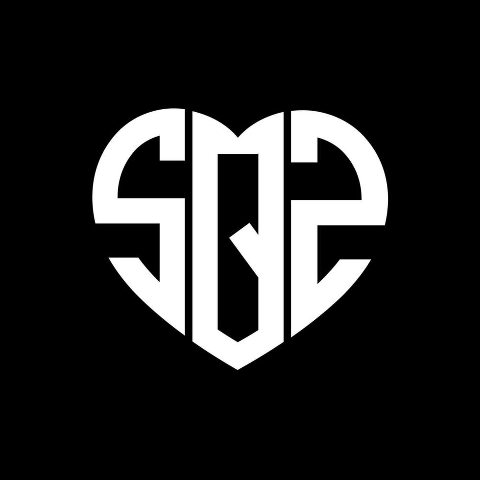 SQZ creative love shape monogram letter logo. SQZ Unique modern flat abstract vector letter logo design.