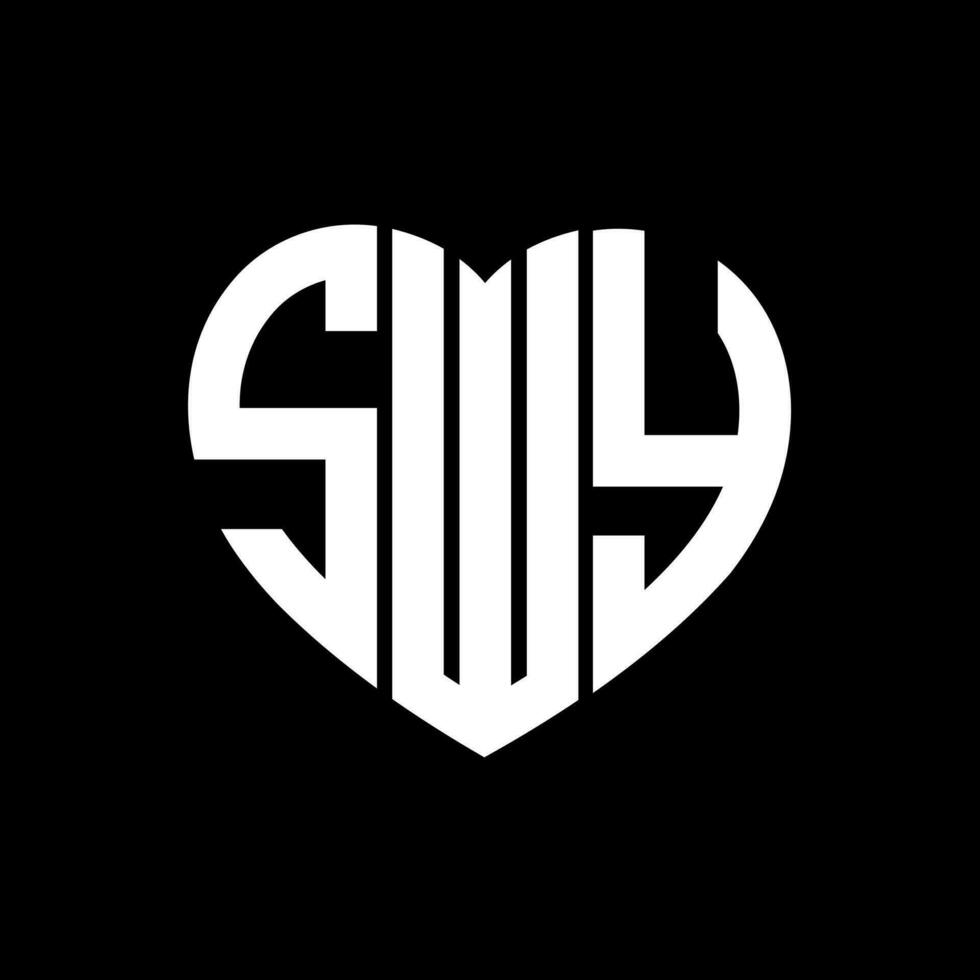 SWY creative love shape monogram letter logo. SWY Unique modern flat abstract vector letter logo design.