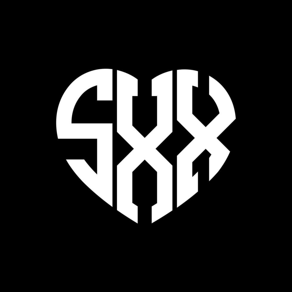 SXX creative love shape monogram letter logo. SXX Unique modern flat abstract vector letter logo design.