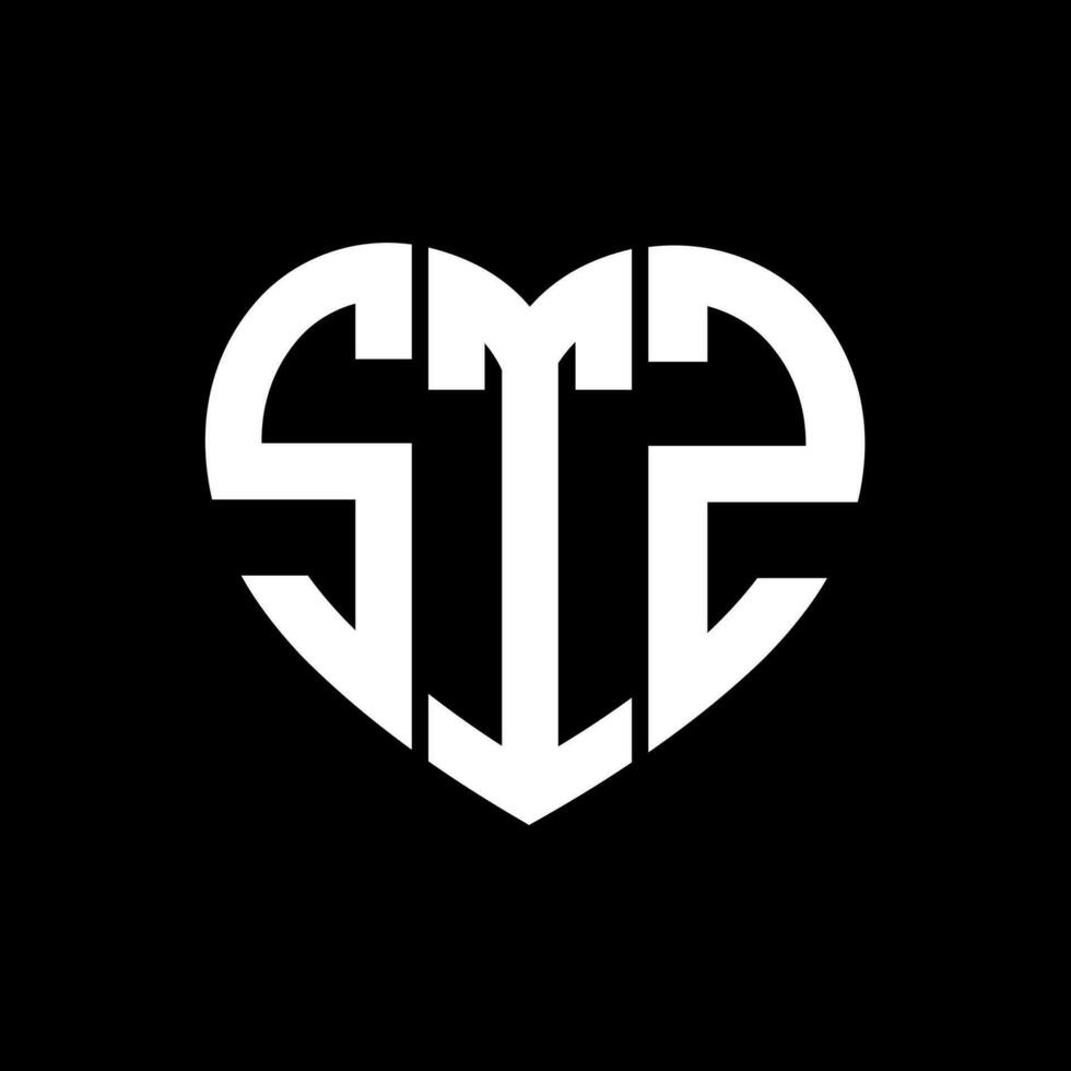 STZ creative love shape monogram letter logo. STZ Unique modern flat abstract vector letter logo design.