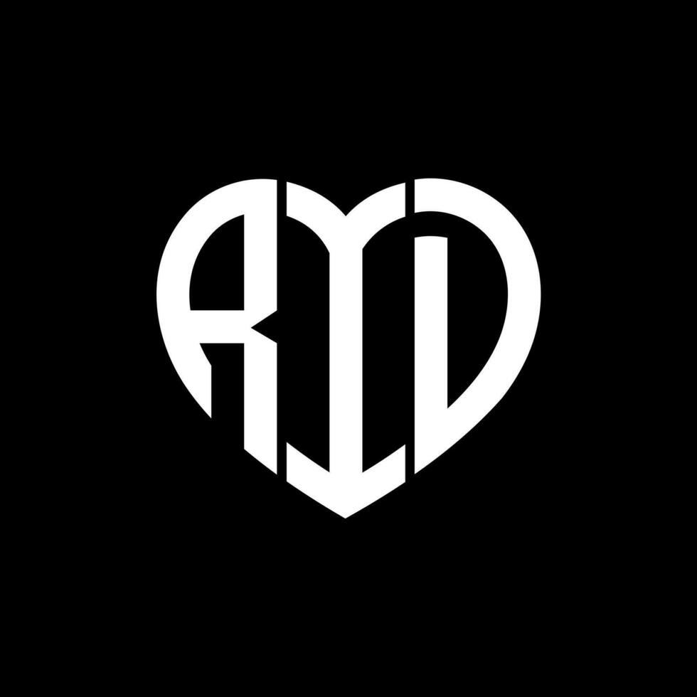 RID creative love shape monogram letter logo. RID Unique modern flat abstract vector letter logo design.