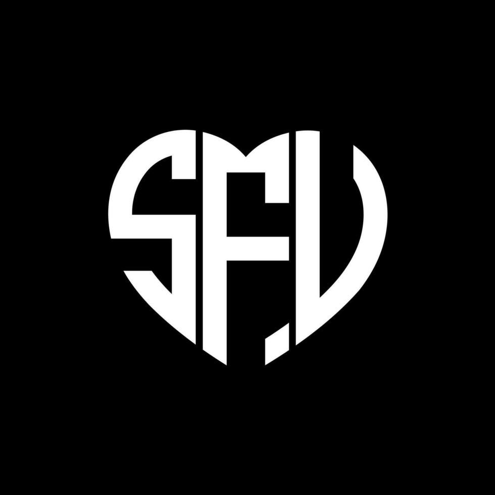 SFV creative love shape monogram letter logo. SFV Unique modern flat abstract vector letter logo design.