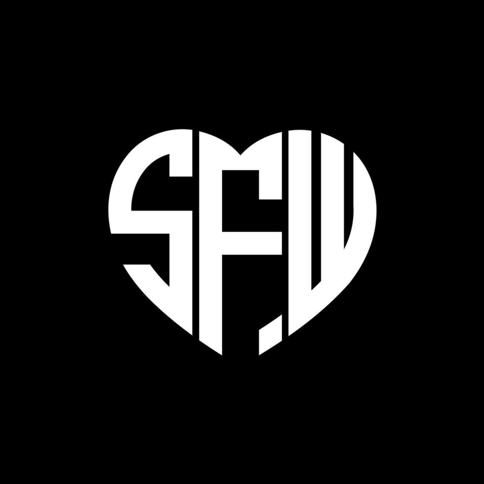 SFW creative love shape monogram letter logo. SFW Unique modern flat abstract vector letter logo design.