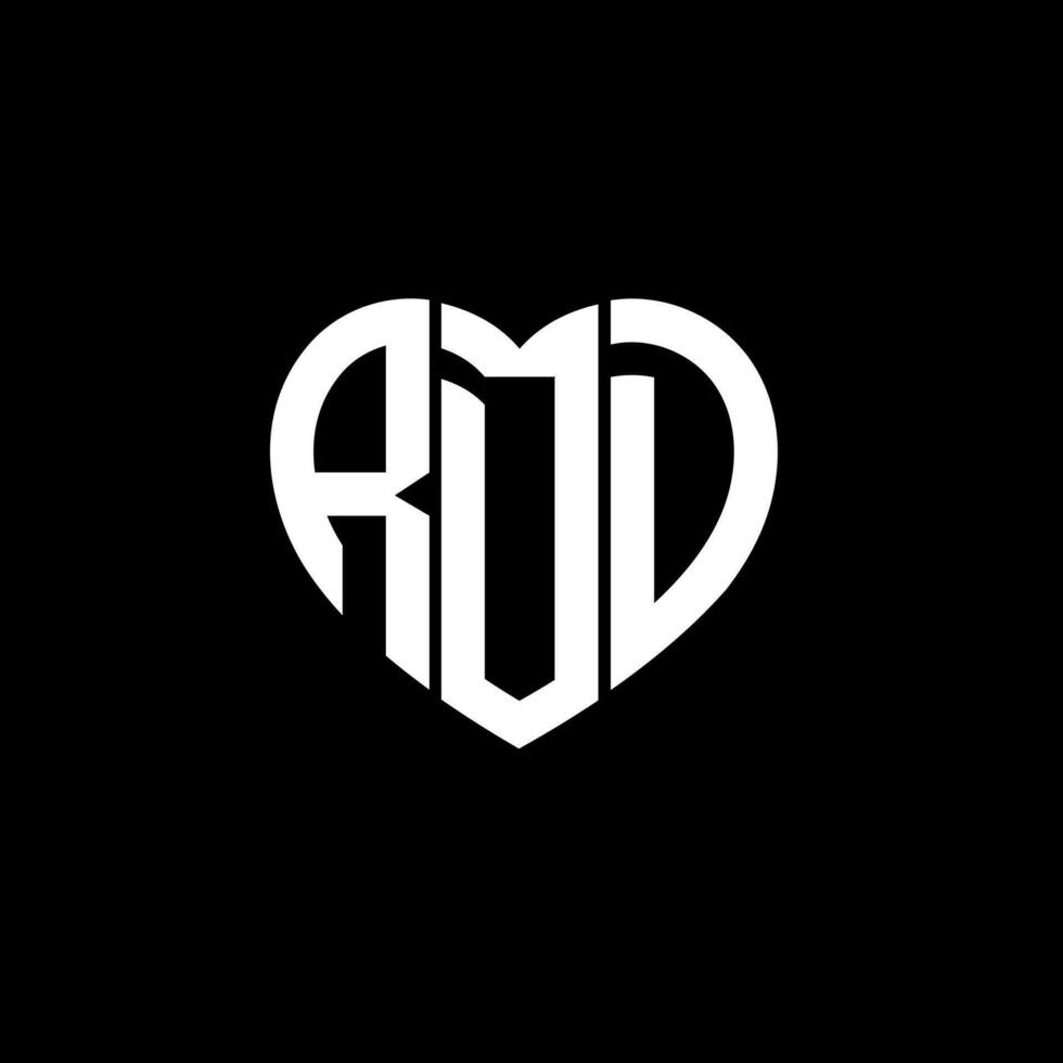 RDD creative love shape monogram letter logo. RDD Unique modern flat abstract vector letter logo design.