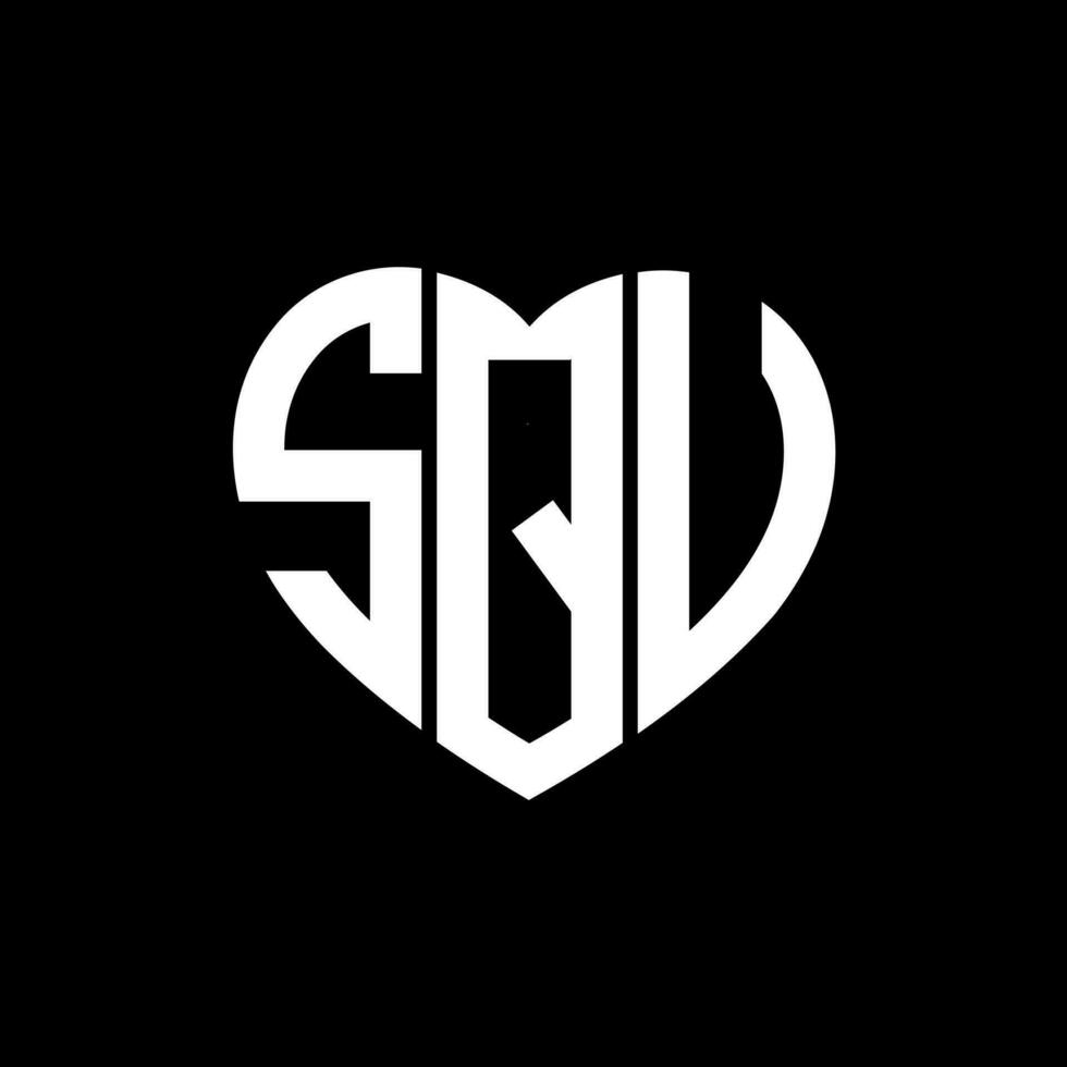 SQV creative love shape monogram letter logo. SQV Unique modern flat abstract vector letter logo design.