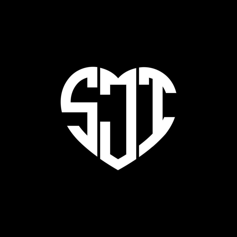 SJT creative love shape monogram letter logo. SJT Unique modern flat abstract vector letter logo design.