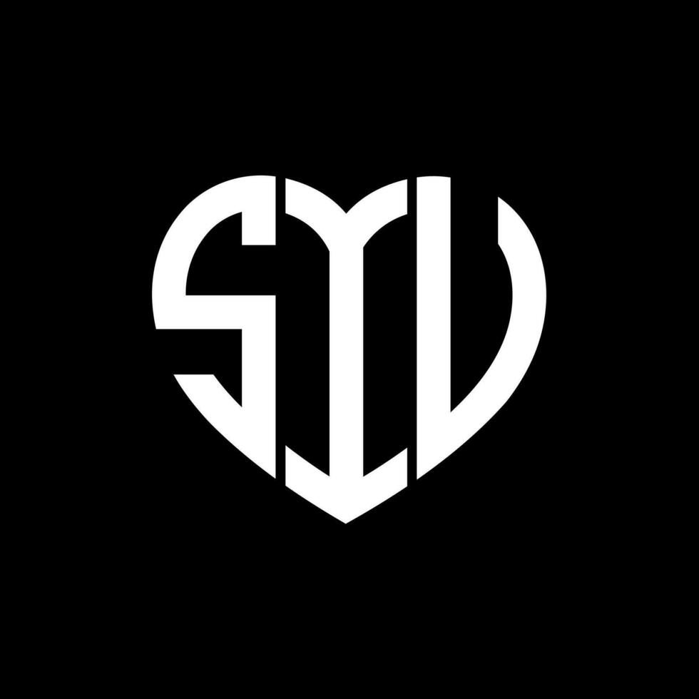 SIV creative love shape monogram letter logo. SIV Unique modern flat abstract vector letter logo design.
